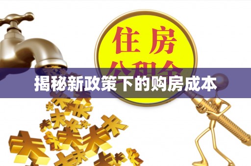 耒阳揭秘新政策下的购房成本